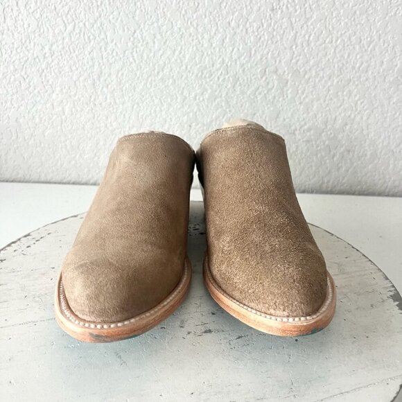 Lane Plain Jane Mule Womens 7 Latte Suede Cowboy Boots Western Slip On Short - Picture 5 of 12